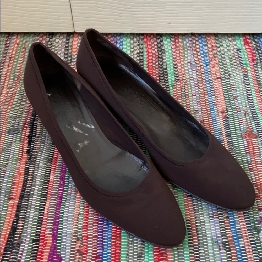 Salvatore Ferragamo brown kitten wedges